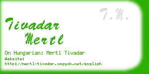 tivadar mertl business card